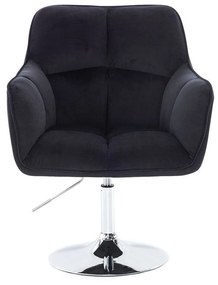 LuxuryForm DESIGN Kreslo AMALFI VELUR na striebornom tanieri - čierne
