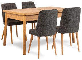 Jedálenský set Dobuse 3 (borovica atlantická + antracit) (pre 4 osoby). Vlastná spoľahlivá doprava až k Vám domov. 1093801