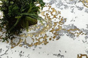 Koberec ALLURE 1961 ornament / rám, štruktúrovaný / štýlový / glamour, zlatý / biely