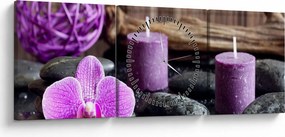 Obraz - Relaxácia (s hodinami) (90x30 cm)