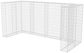 Gabiónová ohrada na trojitý odpadkový kôš, oceľ 250x100x120 cm