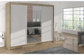 Šatníková skriňa DERBY I - 200 cm Dub sonoma/biela