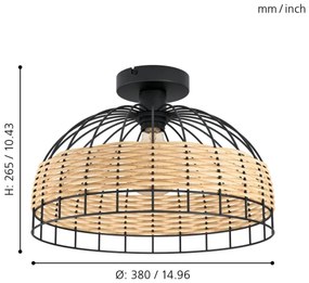 Eglo 43398 - Stropné svietidlo ANWICK 1xE27/60W/230V