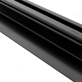 Rea Neo Slim Pro, lineárny nerezový odtokový žľab 90 cm s 360° stupňovým sifónom, čierna matná, REA-G8903