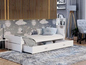 Jednolôžková posteľ s úložným priestorom 90x200 Dante - biela