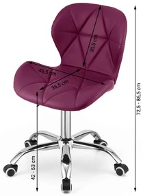 Vínové kancelárske kreslo AVOLA z eko kože