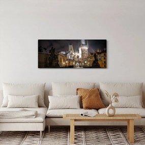 Obraz osvetlenej Prašnej brány (120x50 cm)