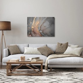 Sklenený obraz  - Šedo-zlatý mramor (70x50 cm)