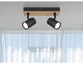 Globo 57911-2BW - Bodové svietidlo ROBBY 2xGU10/35W/230V čierna/hnedá
