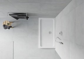 Mexen Flat obdĺžniková vanička slim 120 x 70 cm, biela, sifón chróm - 40107012
