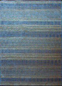 Koberec Saran G001 BLUE – modrý obdĺžnikový koberec so vzorom Rozmer: 80x150 cm