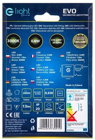 Schodiskové LED svietidlo Evo, 1x LED 0,6w, 3000k, w