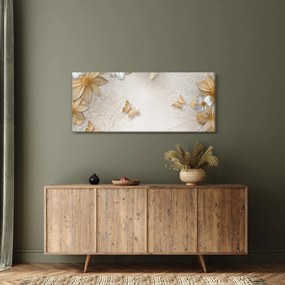 Obraz - Kvety s motýlikmi (120x50 cm)