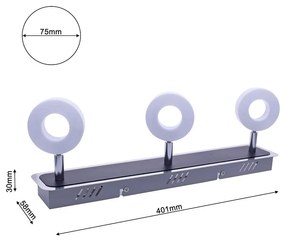 Bodové LED svietidlo Sole, 3x LED 15w, 4000k, ch/b