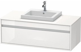 DURAVIT Ketho závesná skrinka pod umývadlo na dosku (umývadlo k zabudovaniu v strede), 1 zásuvka, 1200 x 550 x 426 mm, biela vysoký lesk, KT679602222