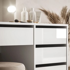 TOALETNÝ STOLÍK JULIETTA BIELÝ LESK + ZRKADLO + LED