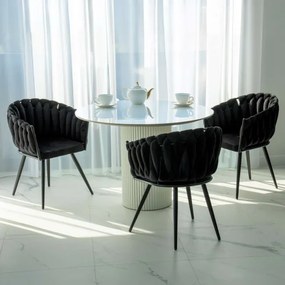 Jedálenská stolička ASTON zamatová, čierna