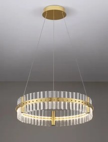 LED stmievateľný platinum zlatý moderný luster Kezo-60