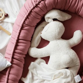 Ľanové hniezdo pre bábätko sýto ružová