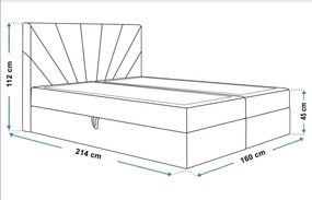 PROXIMA.store - Kontinentálna boxspring posteľ DONNA ROZMER: 180 x 200 cm, TYP MATRACA: BONELLOVÉ PRUŽINY, VRCHNÝ MATRAC (TOPPER): BEZ TOPPERU