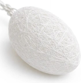 LED svetelná reťaz Eggs, 1,6 m, biela