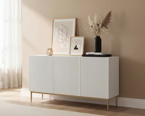 Komoda Nicole 150 cm - biely mat / zlatá