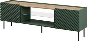 TV stolík Onda 180,5 cm zelený/dub artisan
