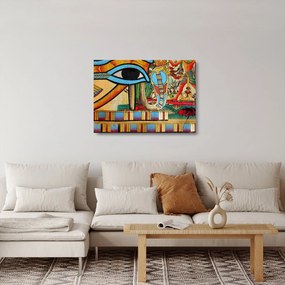 Sklenený obraz s egyptskými motívmi (70x50 cm)
