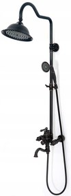 Sprchová súprava MAXMAX Rea VINTAGE čierna s patinou a výtokom do vane