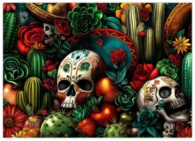 Sklenený obraz - Mexický koncept (70x50 cm)