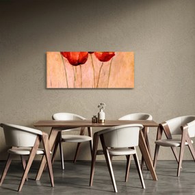 Obraz - Červené tulipány (120x50 cm)