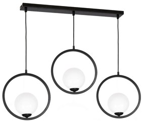 Závesné svietidlo Boston, 3x biele sklenené tienidlo, b