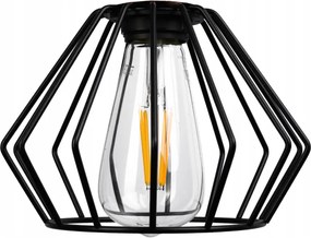 Závesná lampa do LOFT s 4x diamantovo čierna