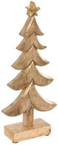Prírodný drevený vianočný stromček s patinou Tree Mango - 14*5*31cm