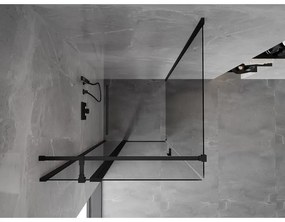 Mexen Mist T, sprchový kút s krídlovými dverami, 95 x 95 cm, 8mm číre sklo, čierny profil, 8A4T-095-095-70-00