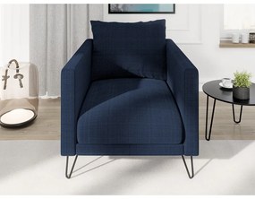 Tmavomodré ženilkové kreslo Freya – Ropez