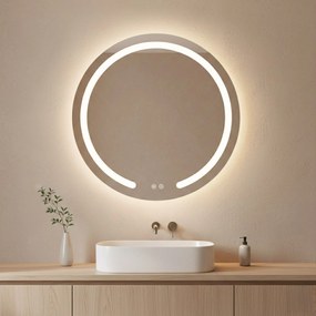 Rea Zrkadlo Modern ⌀80 cm s vyhrievaním a regulovateľným LED osvetlením HOM-00906