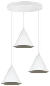 Závesné svietidlo Soho, 3x biele kovové tienidlo, (fi 14cm), o