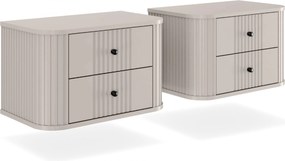 Nočné stolíky na stenu Vespera 56 cm - 2 ks - kašmírová / čierna