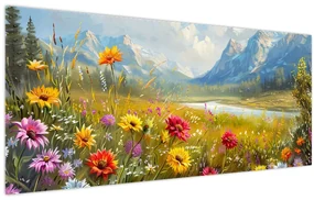 Obraz - Maľovaná krajina (120x50 cm)