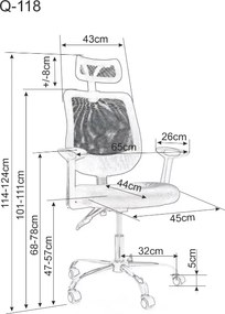 Čierne kancelárske kreslo FLEXISEAT Q-118