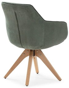 Zelené čalúnené jedálenské kreslá v súprave s podrúčkami 2 ks Donatelo – Marckeric