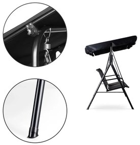 Záhradná hojdačka pre 3 osoby s nastaviteľnou strieškou