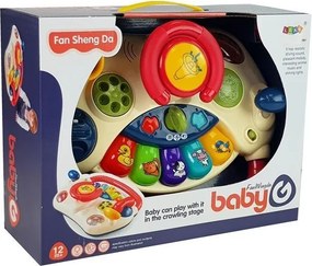 LEAN Toys Interaktívny volant pre deti, klavír, zvuky zvierat, telefón