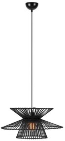 Markslöjd 108784 - Luster na lanku DUPLICI 1xE27/40W/230V čierna/bambus