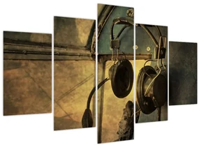 Obraz - Vintage letecké slúchadlá (150x105 cm)