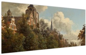 Obraz - Jan van der Heyden, View Down a Dutch Canal, reprodukcia (120x50 cm)