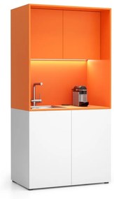 PLAN Kuchynka NIKA s drezom a batériou 1000 x 600 x 2000 mm, oranžová, ľavé