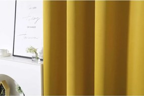 Žltý záves OXFORD 140x250 cm Zavesenie: Kovové krúžky