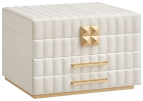 Songmics Šperkovnica Emma, 21,5x24x15,8 cm, biela